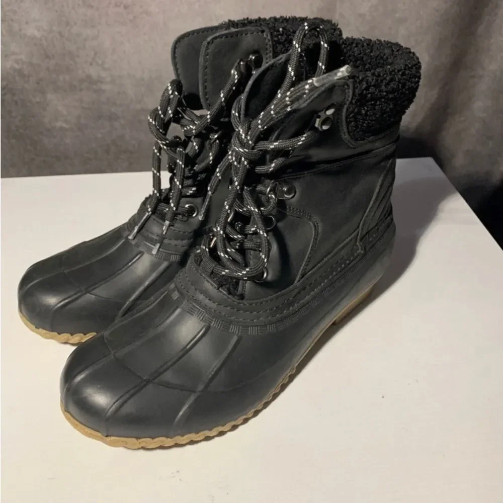 Tommy Hilfiger Women’s Rainah Snow Rain Boots, Black, SZ 6 Medium US
